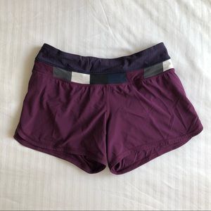 Lululemon 4.7” Purple Lined Running Shorts